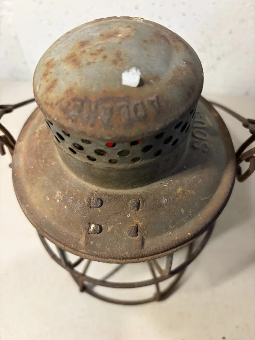 Antique Adlake SOU RY Red Globe Railroad Lantern Lamp